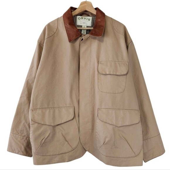 Orvis Vintage Chore Hunting Khaki Mens Jacket Size XL Orvis Vintage Chore Hunting Khaki Mens Jacket Size XL